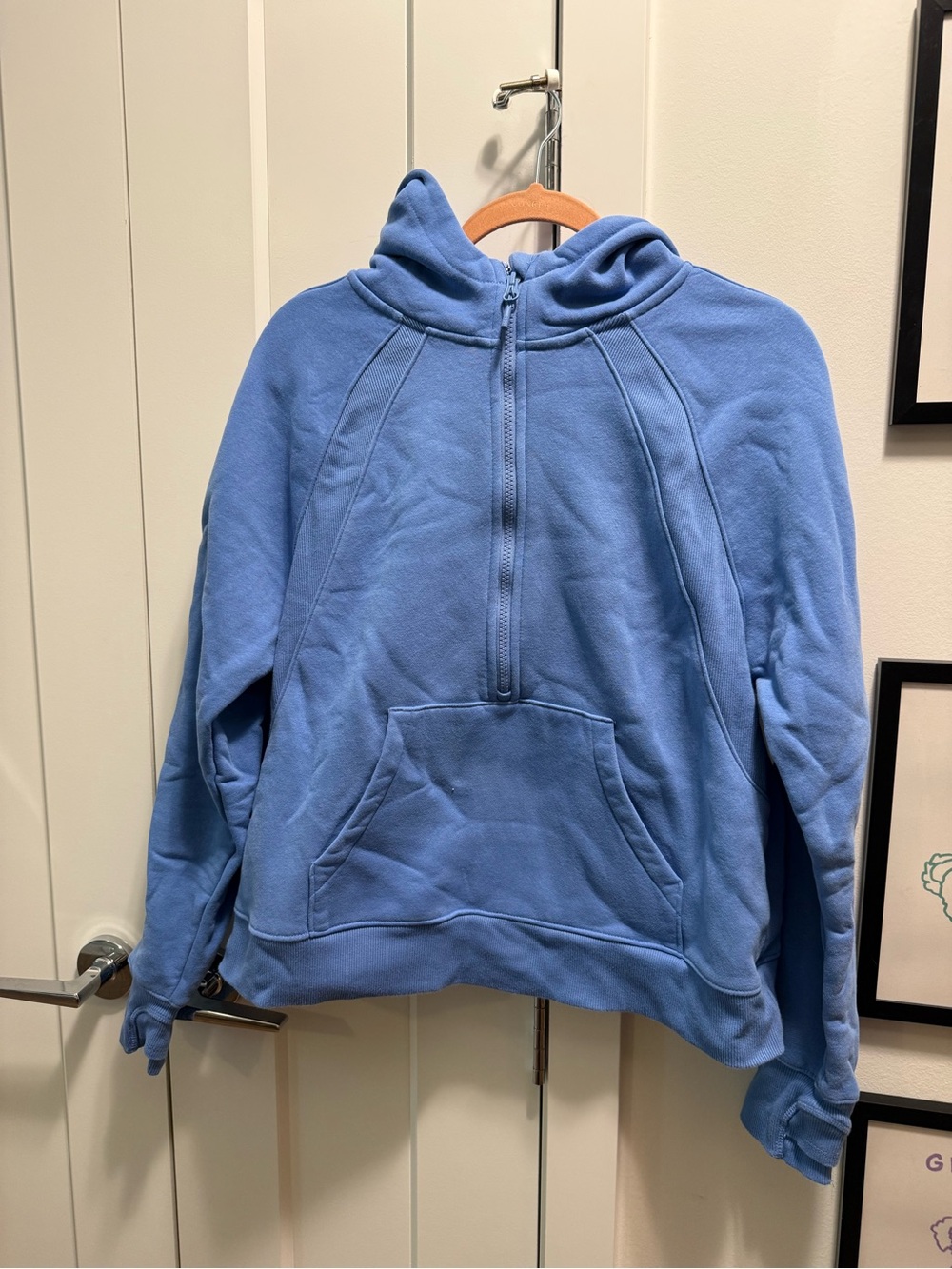 Lole Light Blue Half-Zip Hooded Sweater